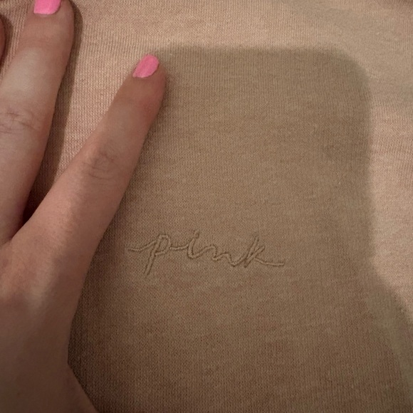 Victoria’s Secret PINK Varsity Style Cowl Neck Pullover “Love Pink” in Baby Pink - Picture 6 of 10